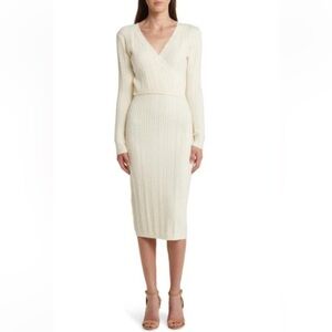 Charles Henry Cable Stitch Long Sleeve Sweater Dress